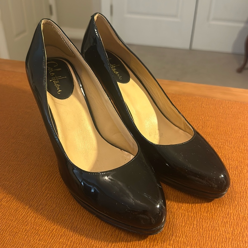 Cole Haan Patent Leather Black Heels 3” Size 8.5